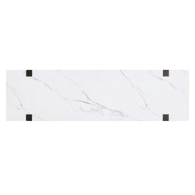 Retro-eleganter Konsolentisch mit Marmoroptik und vielseitigem Stauraum