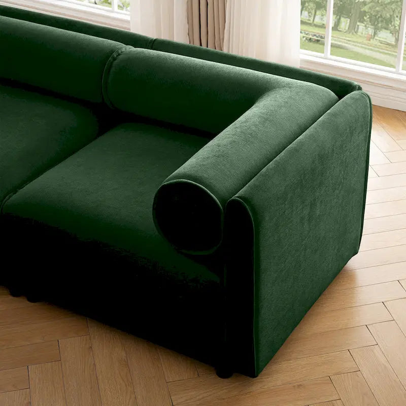 Sofá seccional modular de 2 plazas tapizado en chenilla de 75.5 con asiento de almacenamiento, combinación de bricolaje