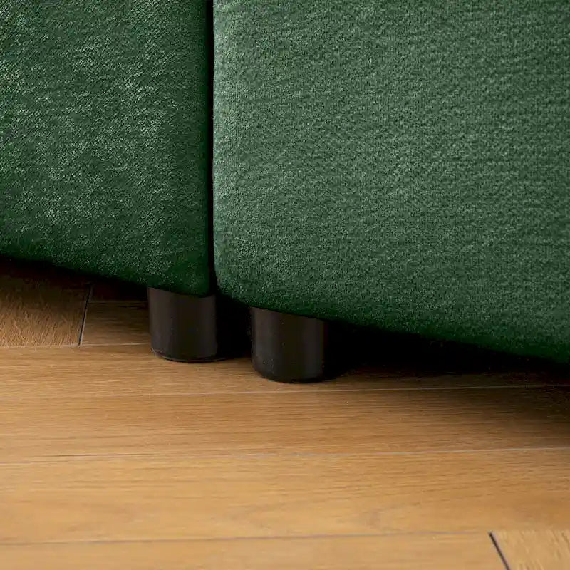 Sofá seccional modular de 2 plazas tapizado en chenilla de 75.5 con asiento de almacenamiento, combinación de bricolaje