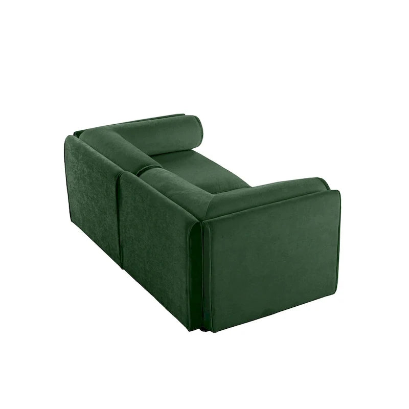 Sofá seccional modular de 2 plazas tapizado en chenilla de 75.5 con asiento de almacenamiento, combinación de bricolaje