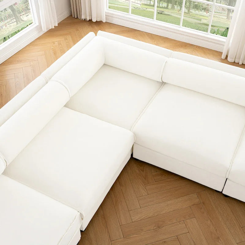 Sofá seccional modular de 2 plazas tapizado en chenilla de 75.5 con asiento de almacenamiento, combinación de bricolaje