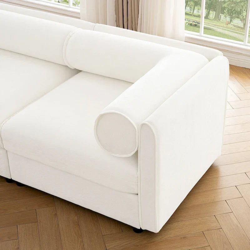Sofá seccional modular de 2 plazas tapizado en chenilla de 75.5 con asiento de almacenamiento, combinación de bricolaje
