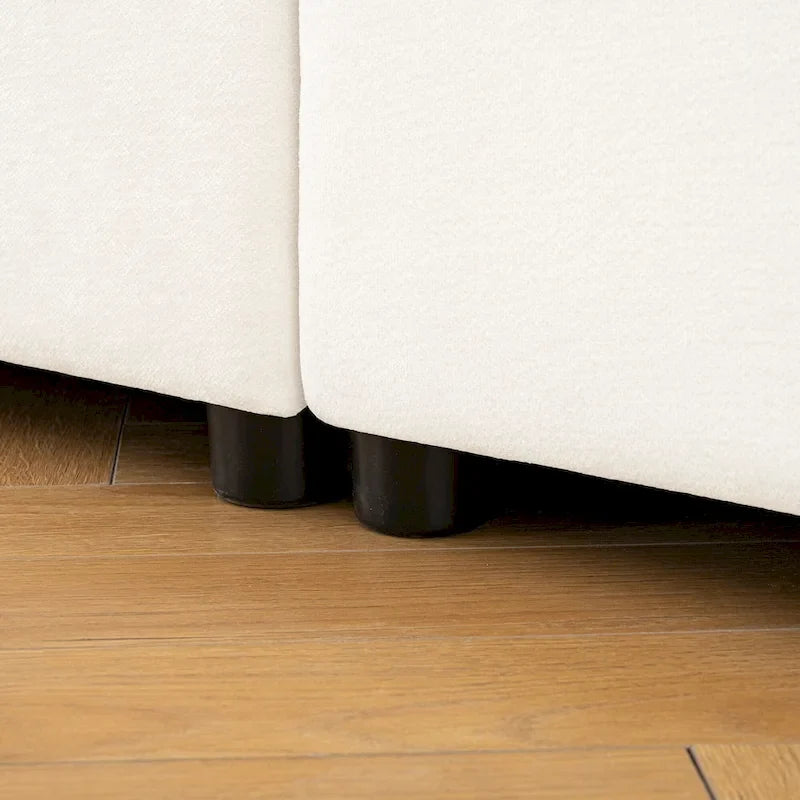 Sofá seccional modular de 2 plazas tapizado en chenilla de 75.5 con asiento de almacenamiento, combinación de bricolaje