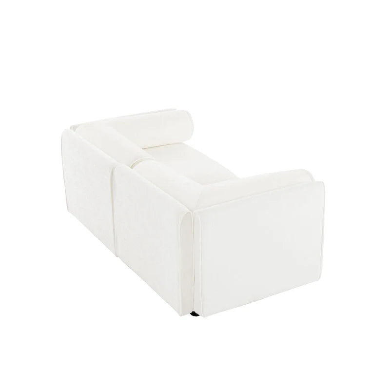 Sofá seccional modular de 2 plazas tapizado en chenilla de 75.5 con asiento de almacenamiento, combinación de bricolaje