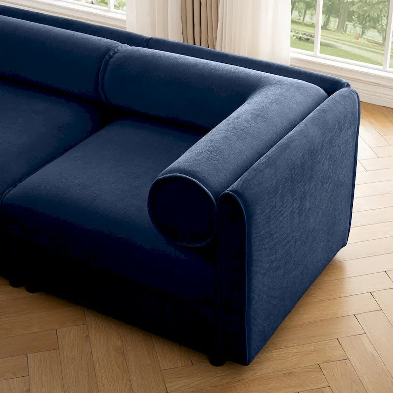 Sofá seccional modular de 2 plazas tapizado en chenilla de 75.5 con asiento de almacenamiento, combinación de bricolaje