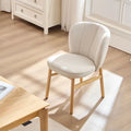 Chaise de salle à manger moderne sans accoudoirs, avec structure en bois et assise rembourrée, adaptée à la cuisine, au salon et au restaurant