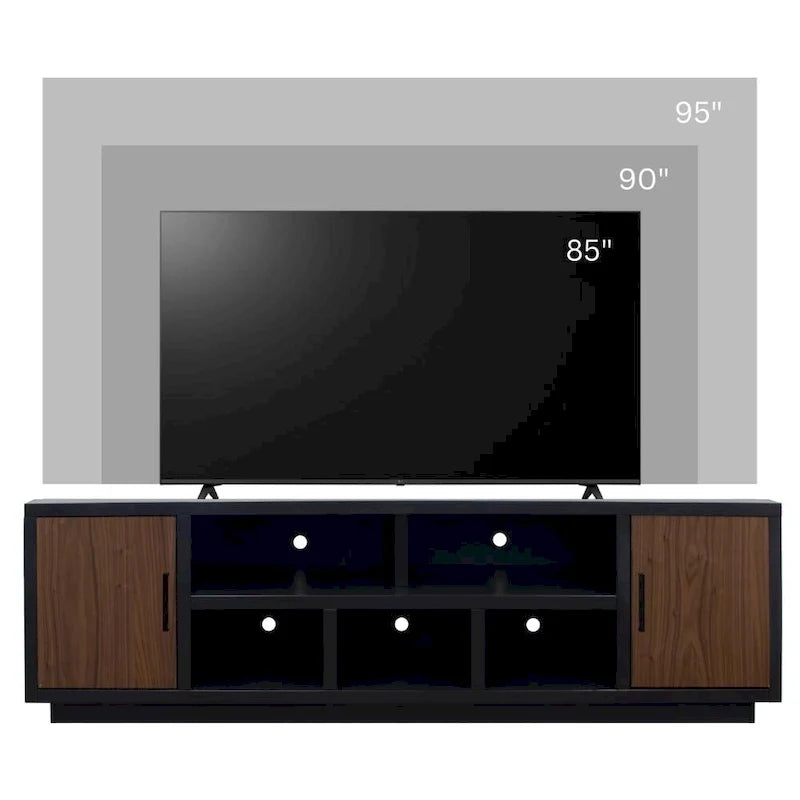 Mueble para TV de 85 pulgadas (compatible con televisores de hasta 95 pulgadas) — No requiere montaje, acabado de nogal negro