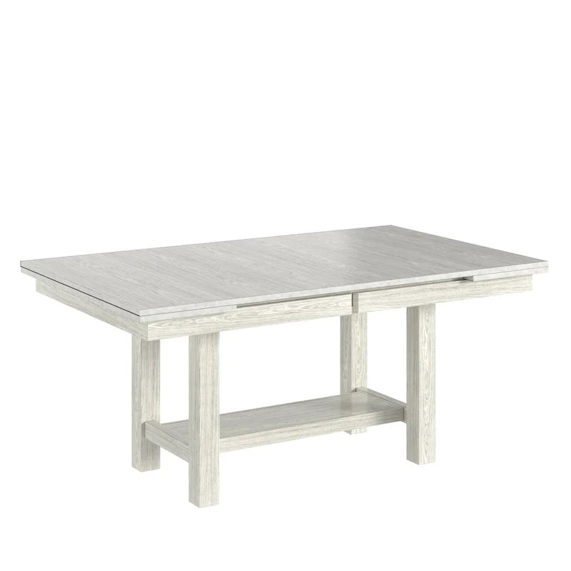 Table de salle à manger rectangulaire extensible moderne en bois massif de 94 pouces