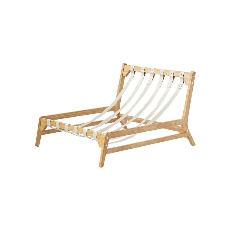 Großer, plüschiger Sitzsack-Loungesessel mit massivem Holzgestell, bequemer Loungesessel mit Daunenfüllung