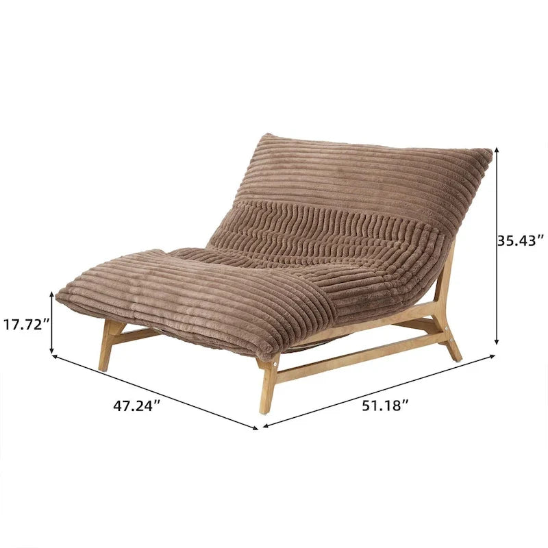 Großer, plüschiger Sitzsack-Loungesessel mit massivem Holzgestell, bequemer Loungesessel mit Daunenfüllung