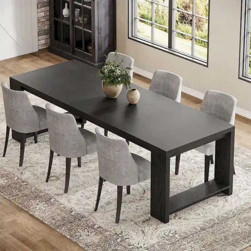 Esstisch aus Holz im Landhausstil, 86.61 Zoll, für 6-8 Personen