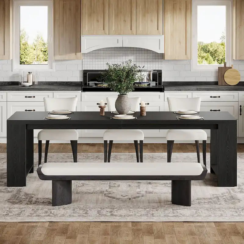 Esstisch aus Holz im Landhausstil, 86.61 Zoll, für 6-8 Personen