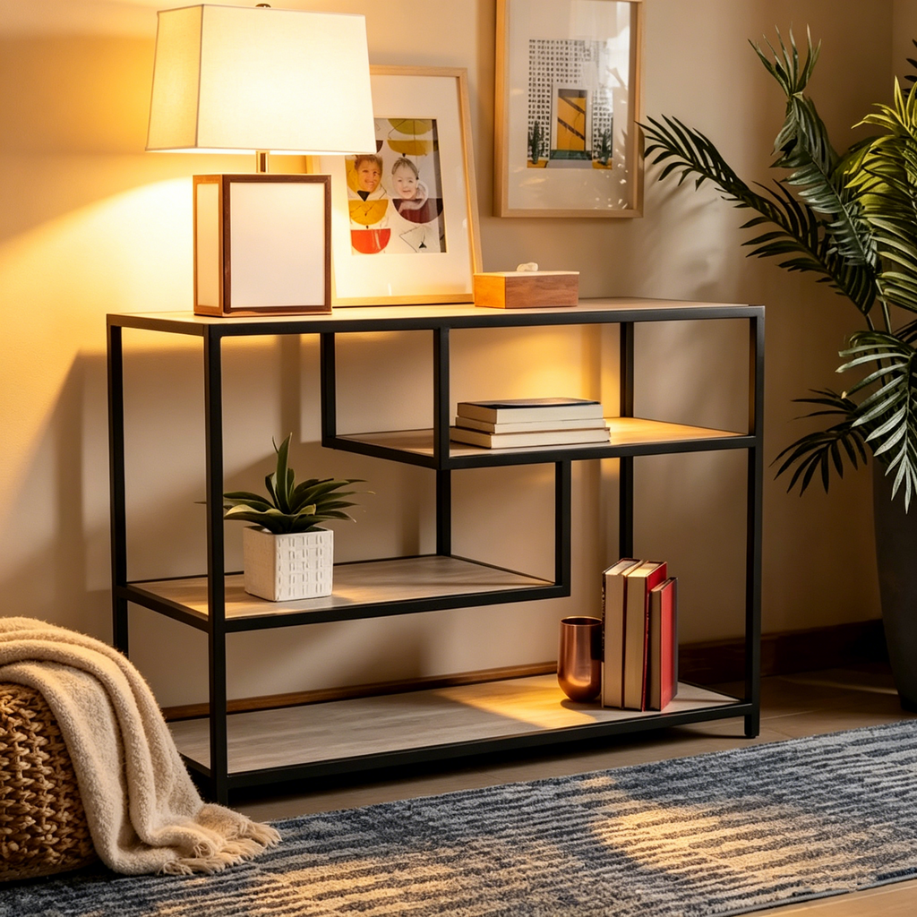 Console géométrique — 42 x 16 x 30.3 — largeur 42 x profondeur 16 x hauteur 30