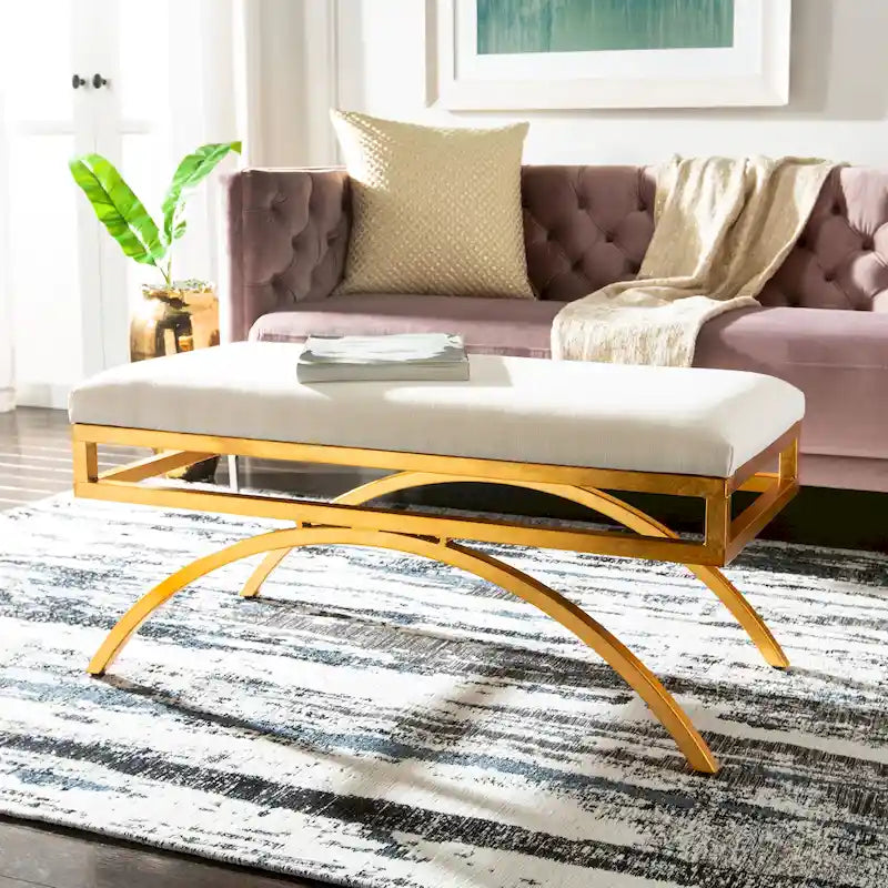 Banc incurvé de luxe moderne — 38 x 18 x 18.3 — Largeur 38 x profondeur 18 x hauteur 18