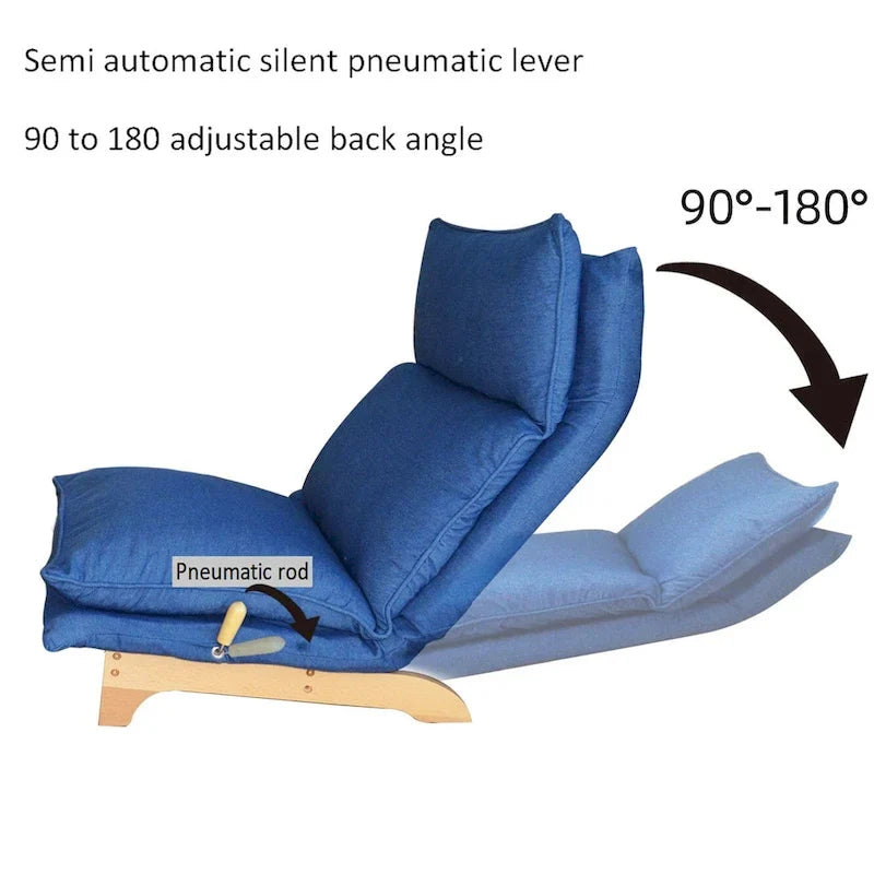 Blauer, gepolsterter, klappbarer Relaxsessel - 48.00 x 27.56 x 37.01