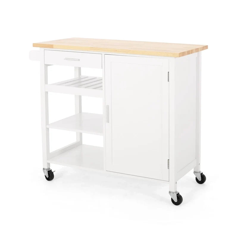 Chariot de cuisine de style moderne avec roulettes — W 41.75 x D 18.90 x H 35.25