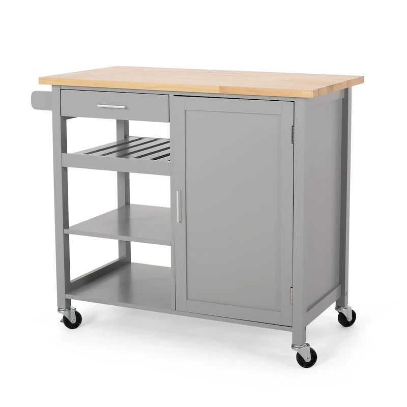 Chariot de cuisine de style moderne avec roulettes — W 41.75 x D 18.90 x H 35.25