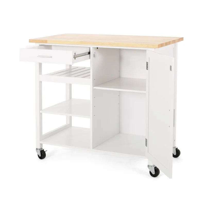 Chariot de cuisine de style moderne avec roulettes — W 41.75 x D 18.90 x H 35.25