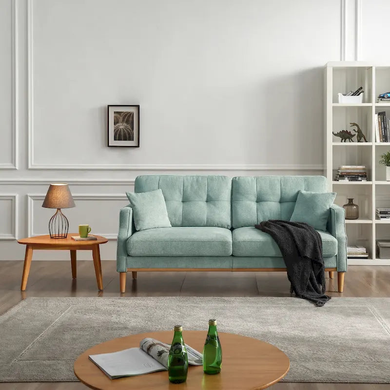 Upholstered Sofa with Waterproof Fabric and USB Port - 32.30 x 70.10 x 35.03