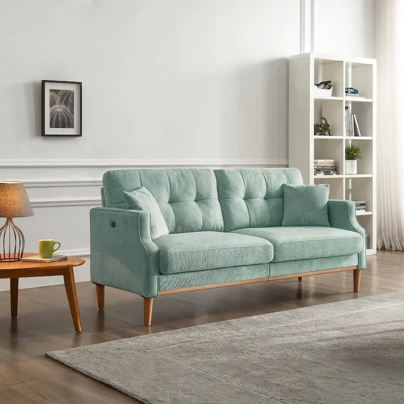 Gepolstertes Sofa mit wasserabweisendem Stoff und USB-Anschluss - 32.30 x 70.10 x 35.03