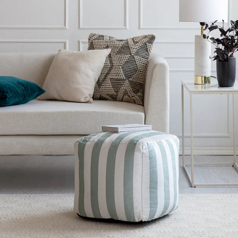 Pouf carré moelleux d’intérieur/extérieur de 18 x 18 pouces