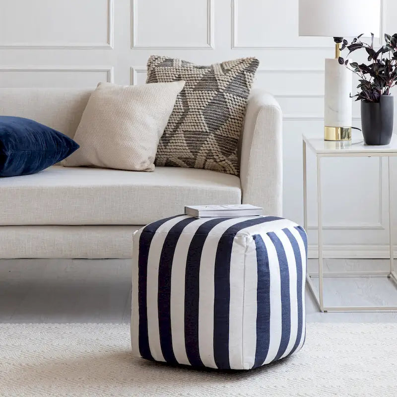 Pouf carré moelleux d’intérieur/extérieur de 18 x 18 pouces