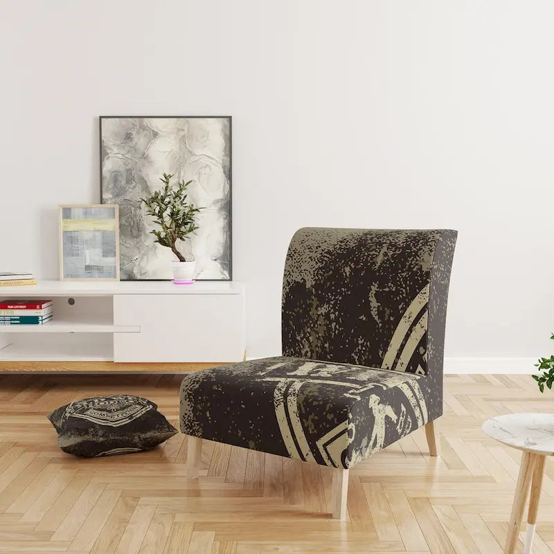 Gepolsterter Akzentstuhl im Rodeo-Stil des „Wilden Westens“ — moderner Farmhausstil (mit Armlehnen)