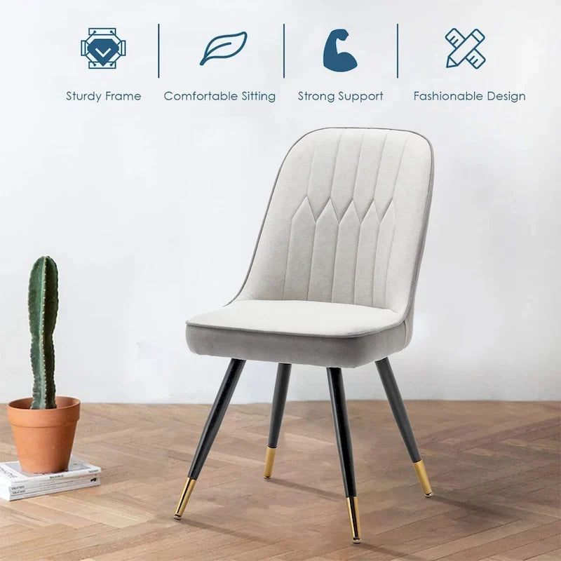 Ensemble de 2 chaises de salle à manger modernes, chaises de salle à manger de style milieu du siècle