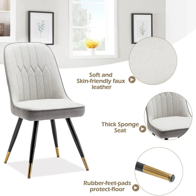 Ensemble de 2 chaises de salle à manger modernes, chaises de salle à manger de style milieu du siècle