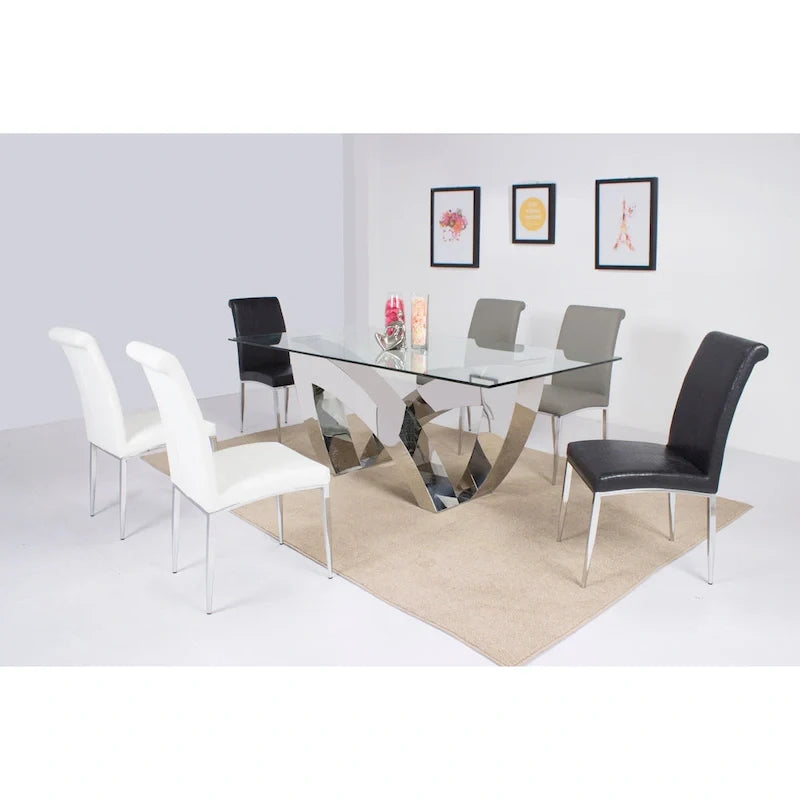 Chaises d’appoint modernes cantilever rembourrées (lot de 4)
