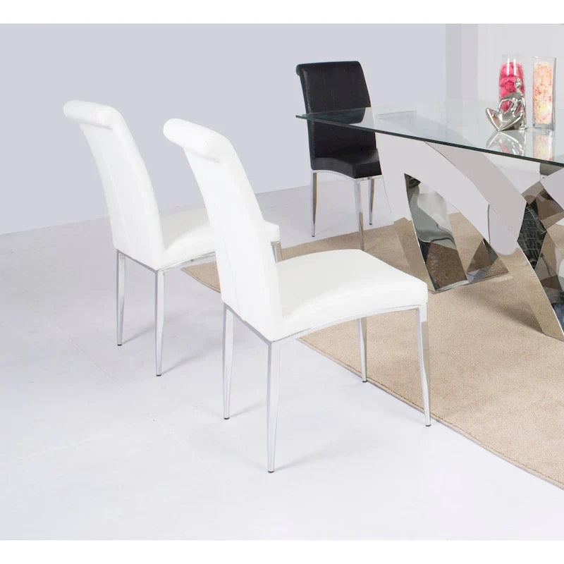 Chaises d’appoint modernes cantilever rembourrées (lot de 4)