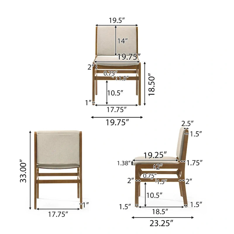 Gepolsterte Esszimmerstühle - zwei Stühle pro Set