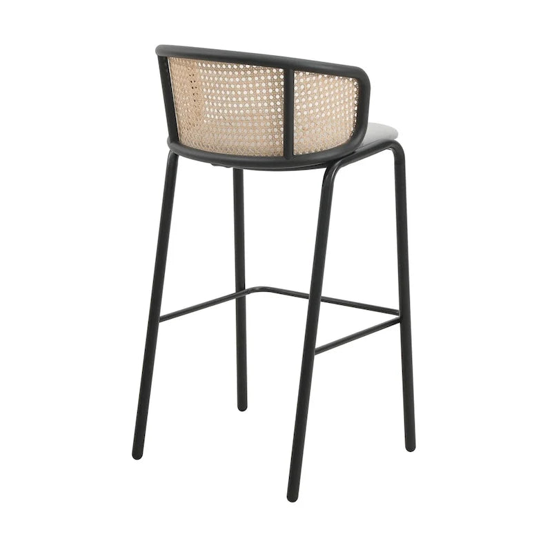Taburetes de bar (estructura de acero negro con recubrimiento en polvo) — Juego de 2 (modelo: 37)