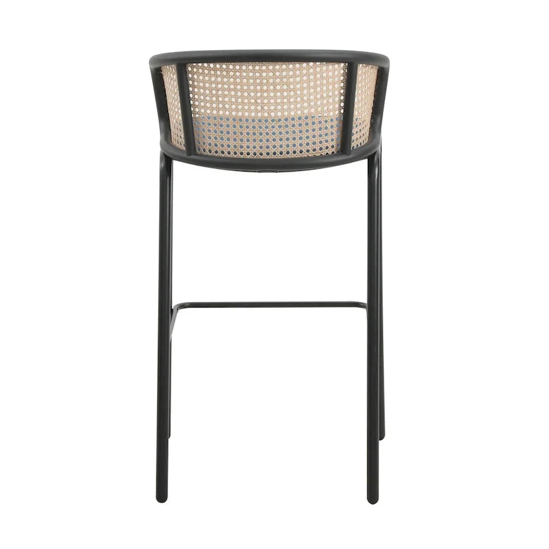Taburetes de bar (estructura de acero negro con recubrimiento en polvo) — Juego de 2 (modelo: 37)