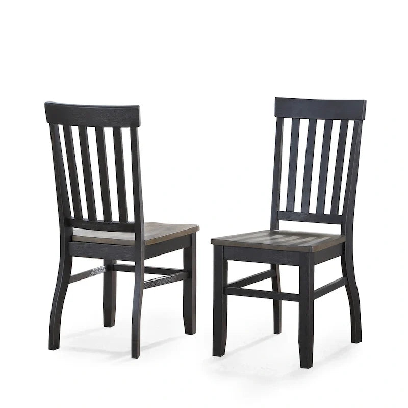 Chaises de salle à manger bicolores en ébène et bois flotté — Lot de deux
