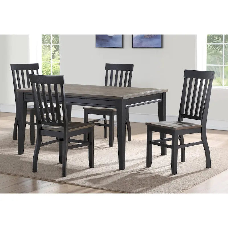 Chaises de salle à manger bicolores en ébène et bois flotté — Lot de deux