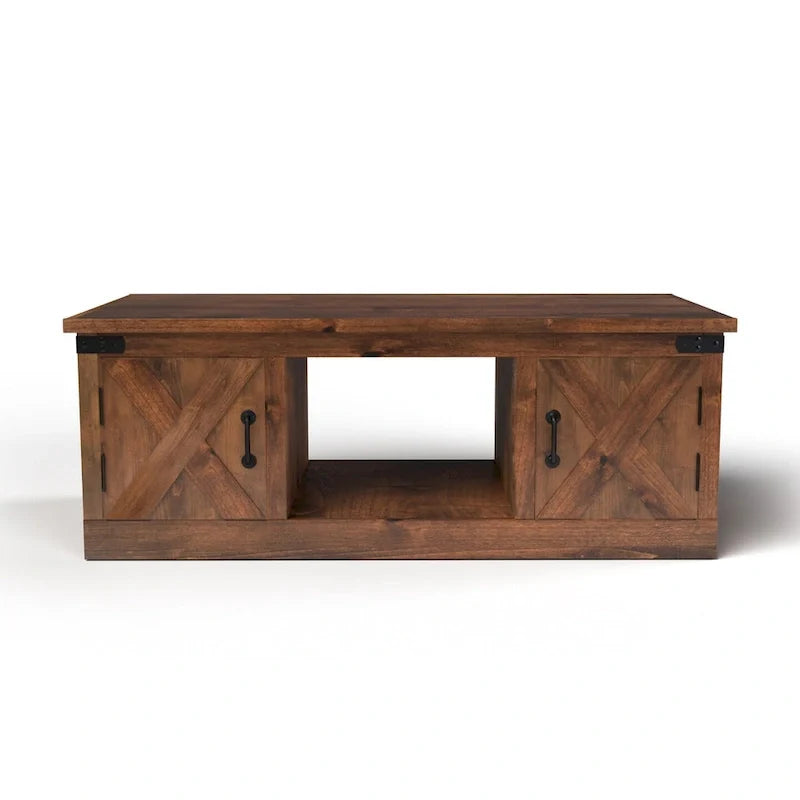 Couchtisch im Landhausstil mit 48 Zoll — Keine Montage erforderlich, Used-Whiskey-Finish