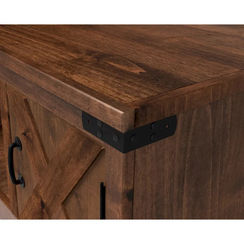 Mesa de centro estilo granja de 48 pulgadas — No requiere montaje, acabado de whisky envejecido