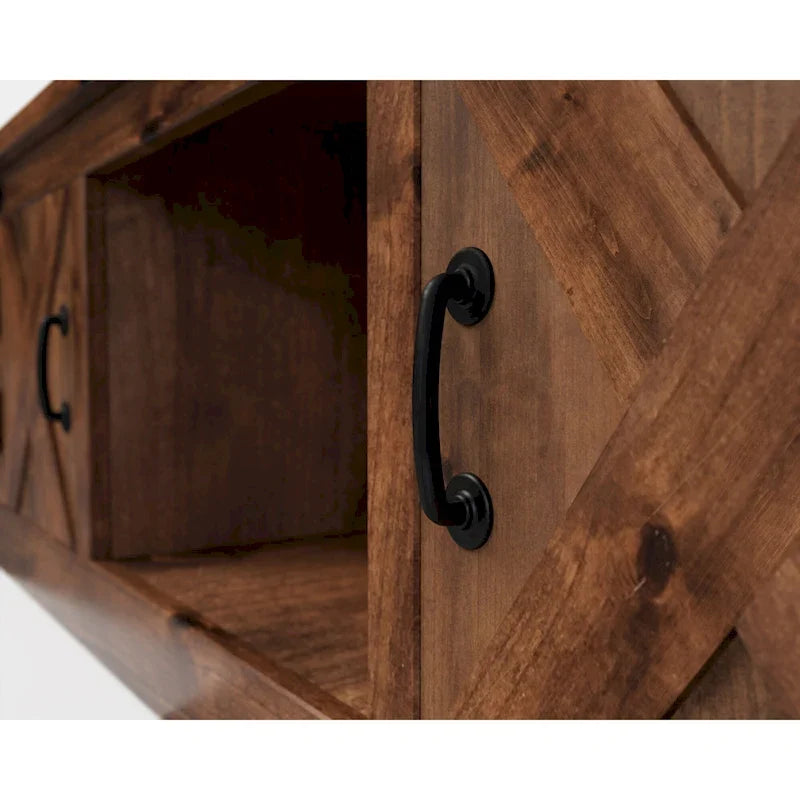 Mesa de centro estilo granja de 48 pulgadas — No requiere montaje, acabado de whisky envejecido