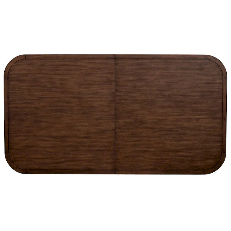 Table de salle à manger en bois bicolore — marron et blanc