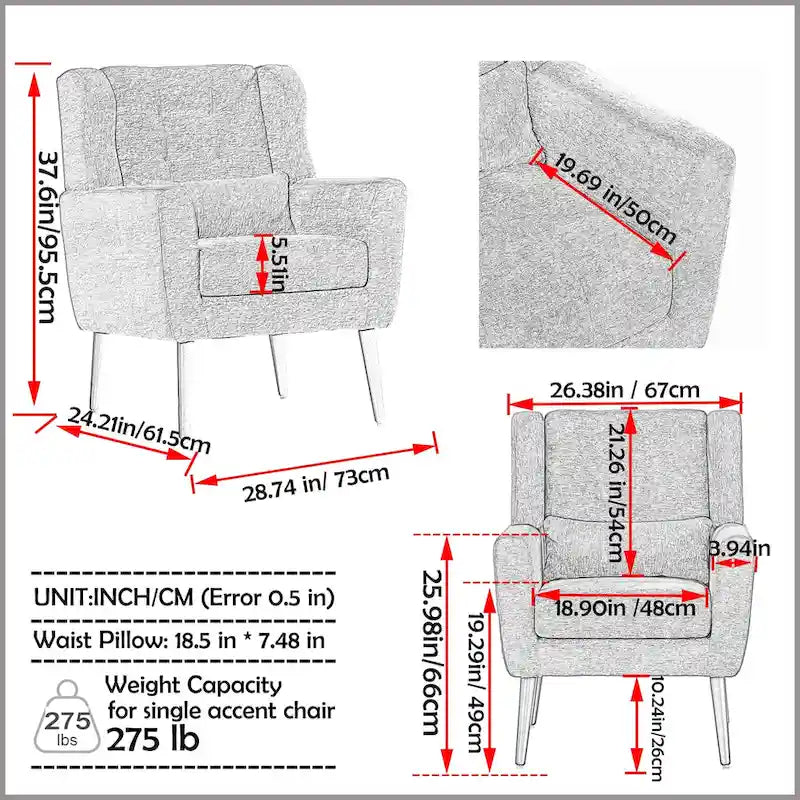 Sillón decorativo moderno, sillones para sala de estar o dormitorio