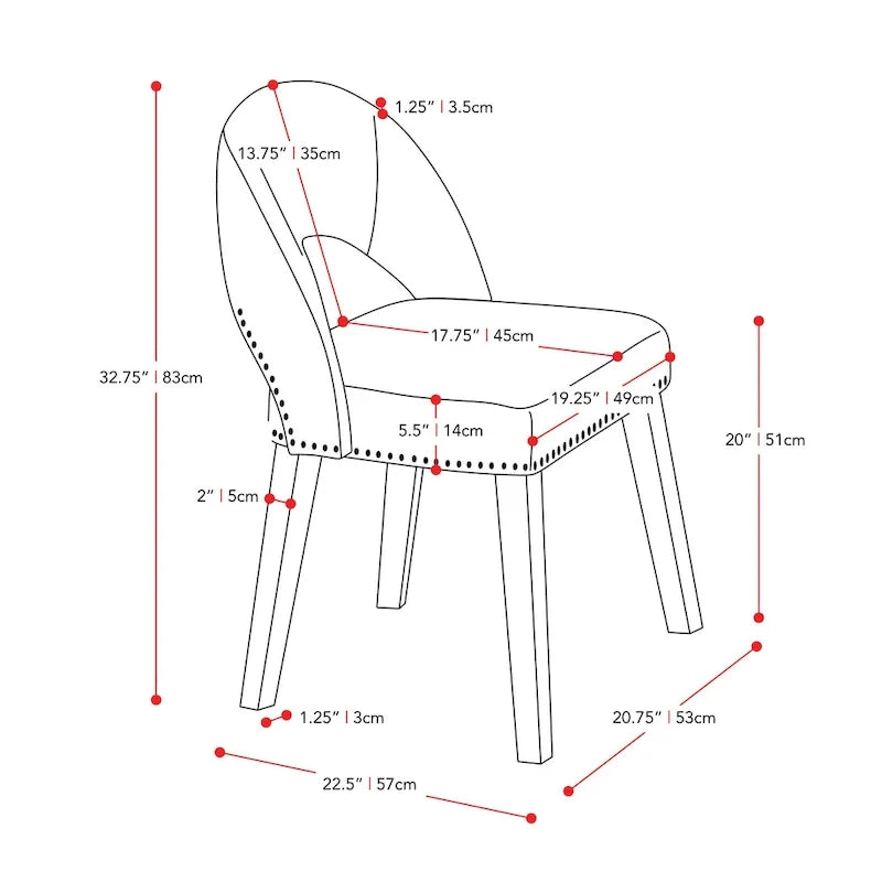 Polsterstühle für den Essbereich (2er-Set)