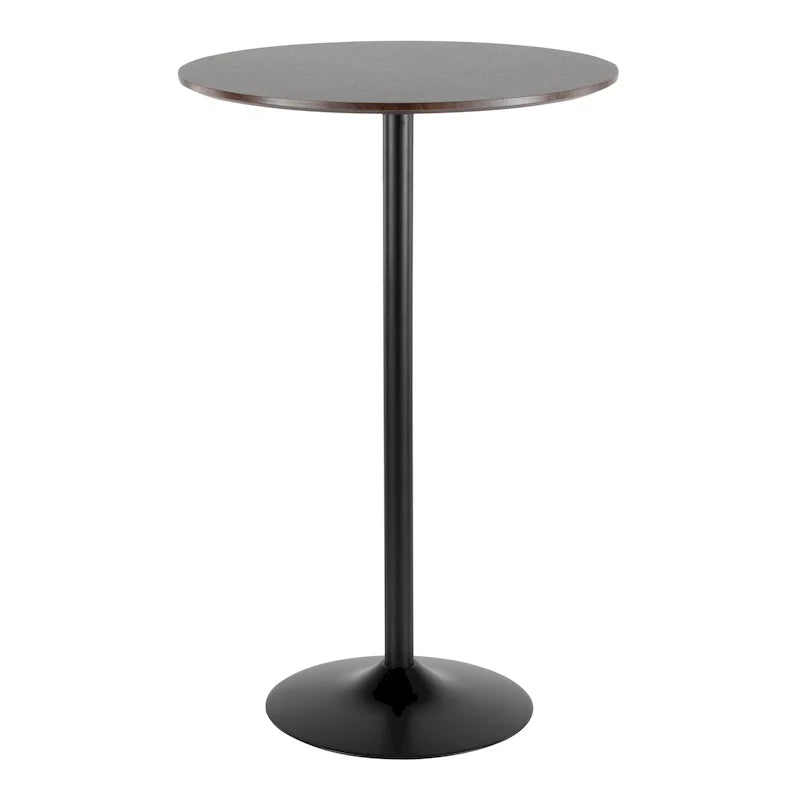 Verstellbarer Ess-, Theken- oder Bartisch aus Metall und Holz in Steinoptik