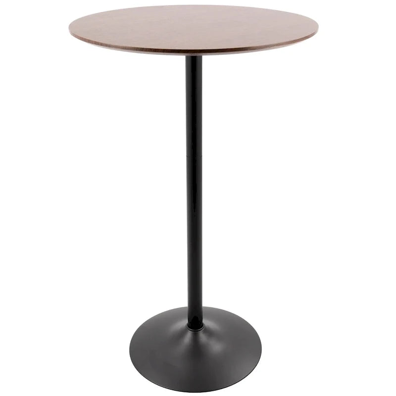 Verstellbarer Ess-, Theken- oder Bartisch aus Metall und Holz in Steinoptik