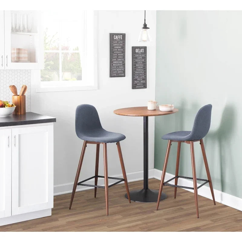 Verstellbarer Ess-, Theken- oder Bartisch aus Metall und Holz in Steinoptik