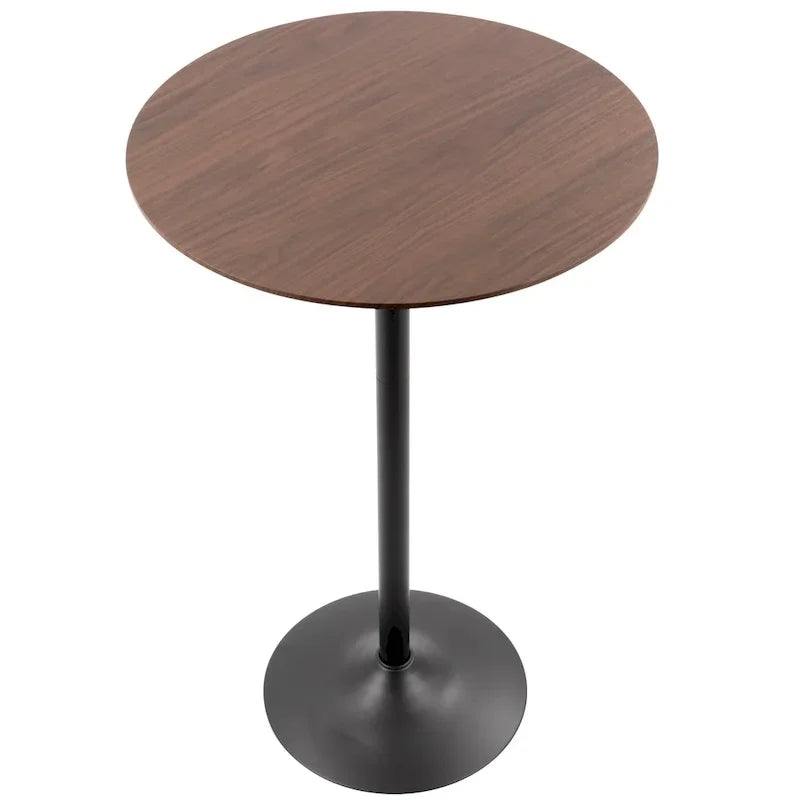 Verstellbarer Ess-, Theken- oder Bartisch aus Metall und Holz in Steinoptik