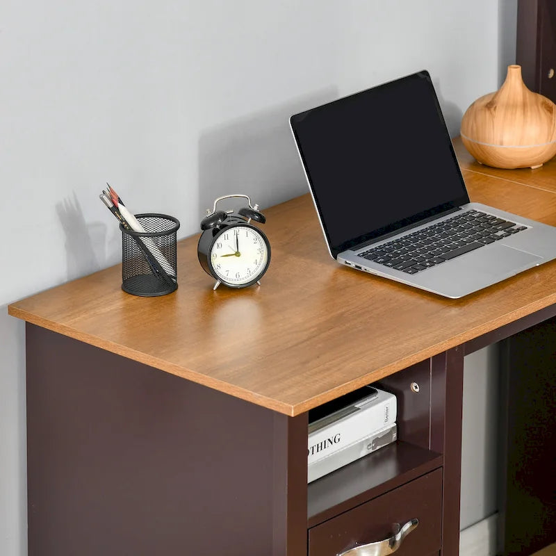 L-förmiger Eckschreibtisch für den Computer (mit Regalen) — Schreibtisch fürs Homeoffice / Arbeitsplatz zum Lernen