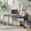 Stahlschreibtisch für Computer, 63 Zoll, mit USB-Anschlüssen