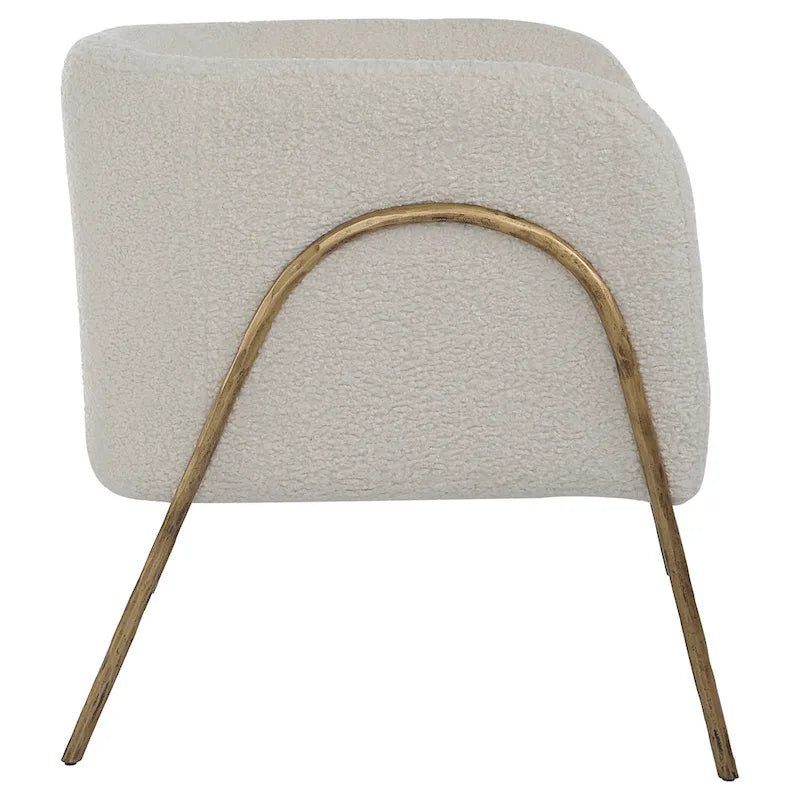 Lounge-Sessel aus cremefarbenem Lammfell - 27 Zoll breit x 28.5 Zoll hoch x 27 Zoll tief