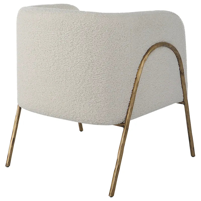 Lounge-Sessel aus cremefarbenem Lammfell - 27 Zoll breit x 28.5 Zoll hoch x 27 Zoll tief